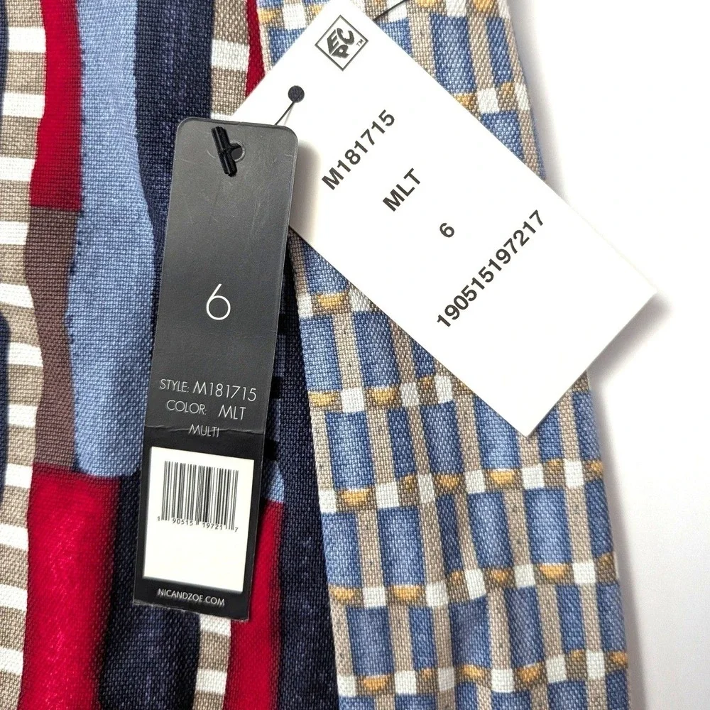 NIC+ZOE Geometric Print Pencil Skirt Cotton Multicolor Office‎ Workwear Sz 6 NWT